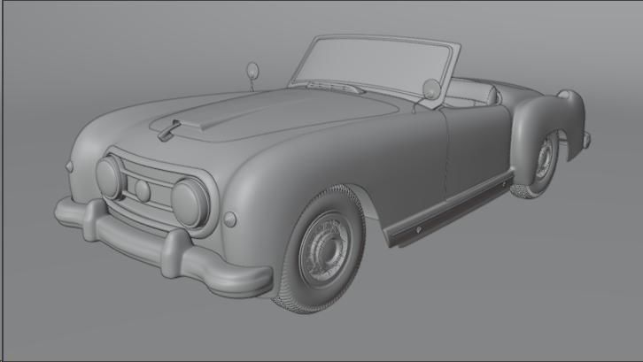 Nash Healey 1952-1953 vintage car Blender  3D model_2
