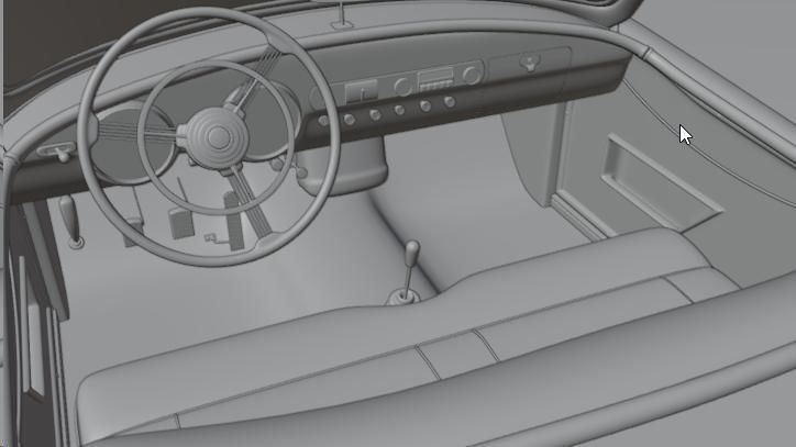 Nash Healey 1952-1953 vintage car Blender  3D model_4