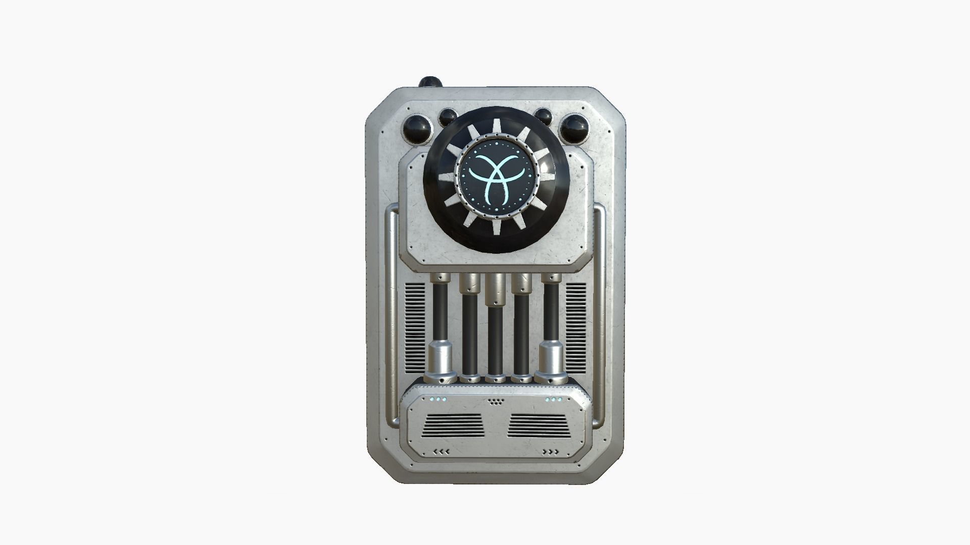 SciFi Backpack I05 Steel Bright - Fashion Character Design Low-poly 3D model_1