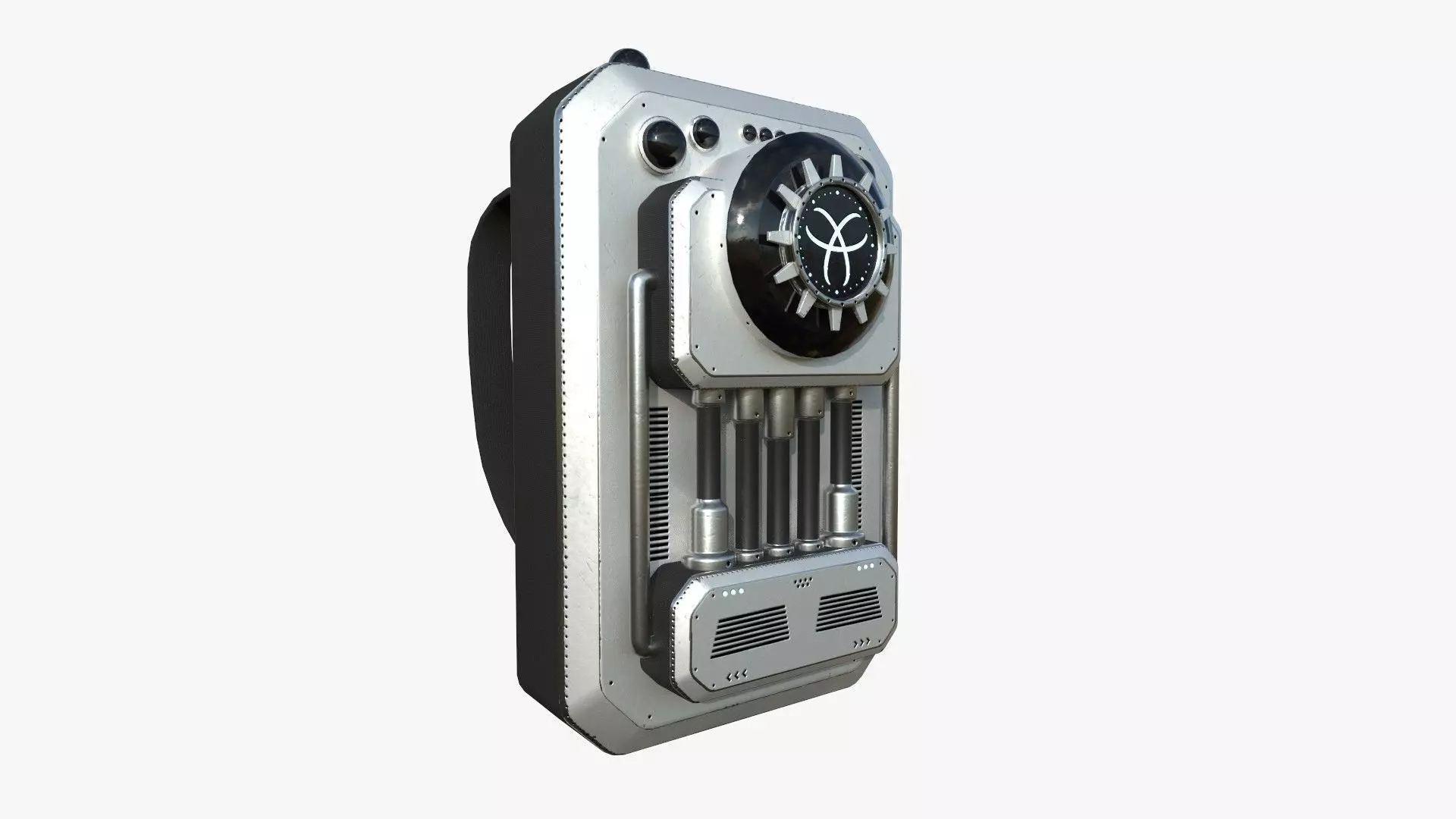 SciFi Backpack I05 Steel Bright - Fashion Character Design Low-poly 3D model_0