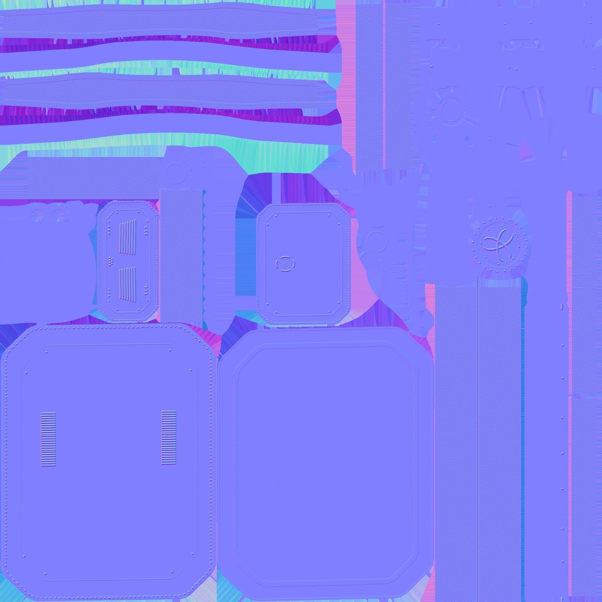 SciFi Backpack I05 Steel Bright - Fashion Character Design Low-poly 3D model_25