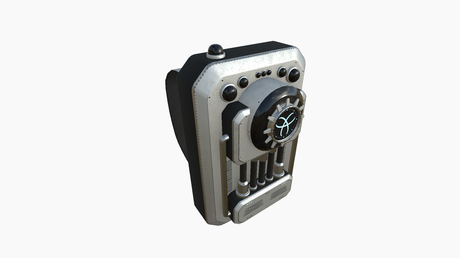 SciFi Backpack I05 Steel Bright - Fashion Character Design Low-poly 3D model_2