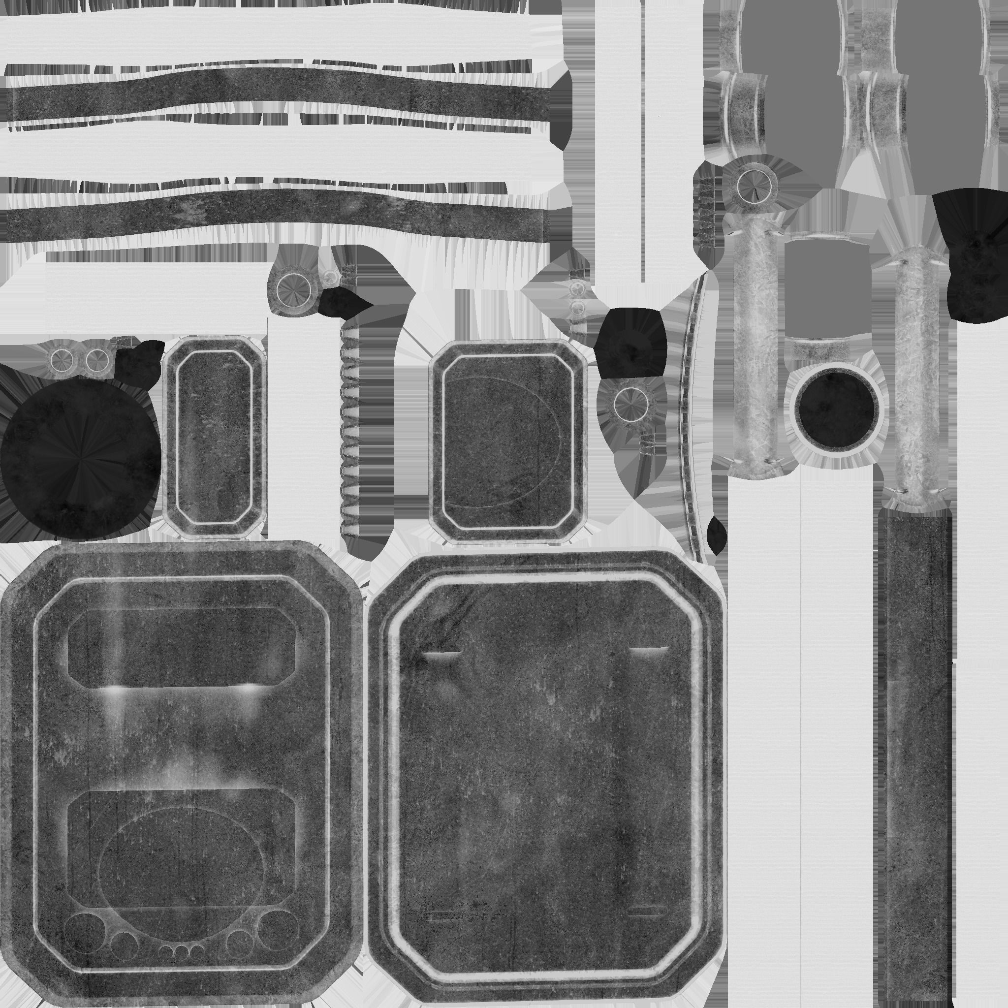 SciFi Backpack I06 Blue Metal - Fashion Character Design Low-poly 3D model_26