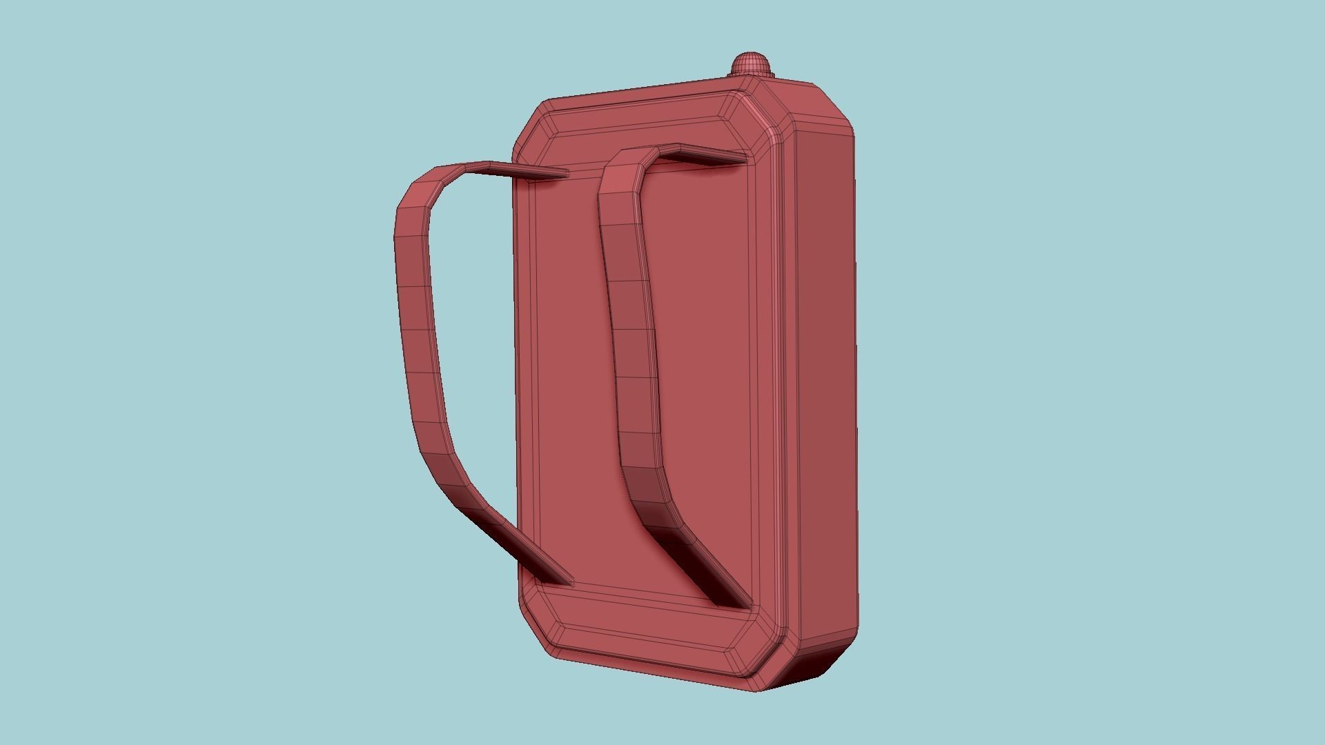 SciFi Backpack I06 Blue Metal - Fashion Character Design Low-poly 3D model_16