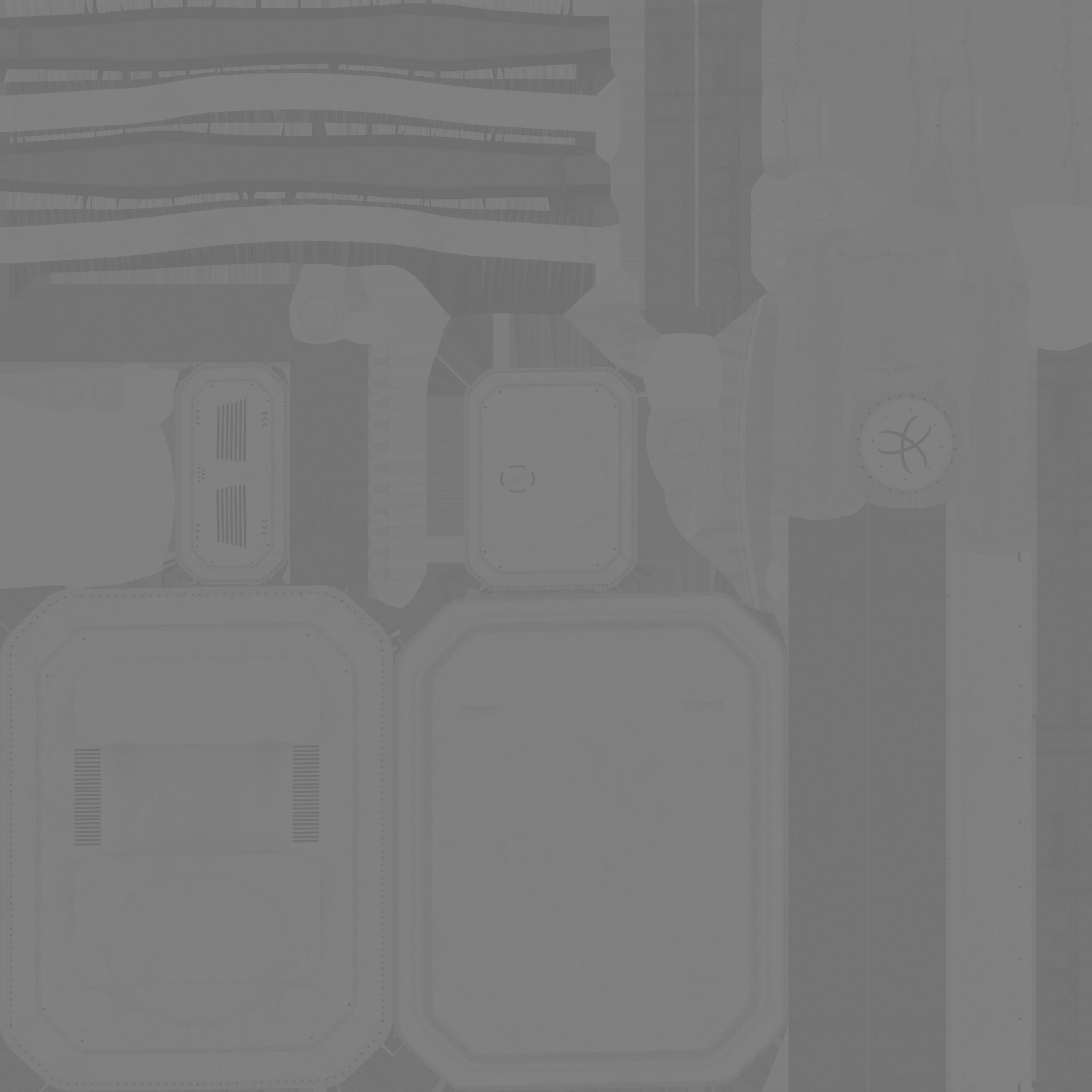 SciFi Backpack I06 Blue Metal - Fashion Character Design Low-poly 3D model_23