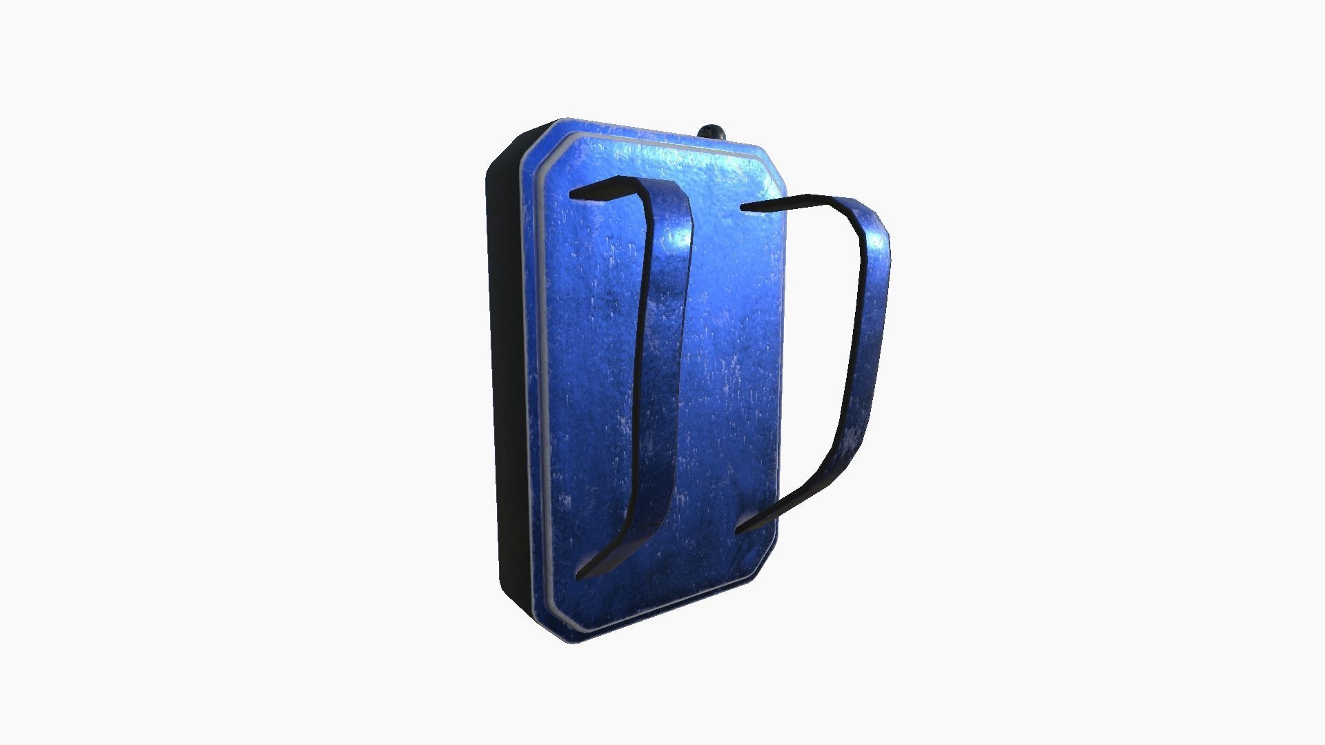 SciFi Backpack I06 Blue Metal - Fashion Character Design Low-poly 3D model_4
