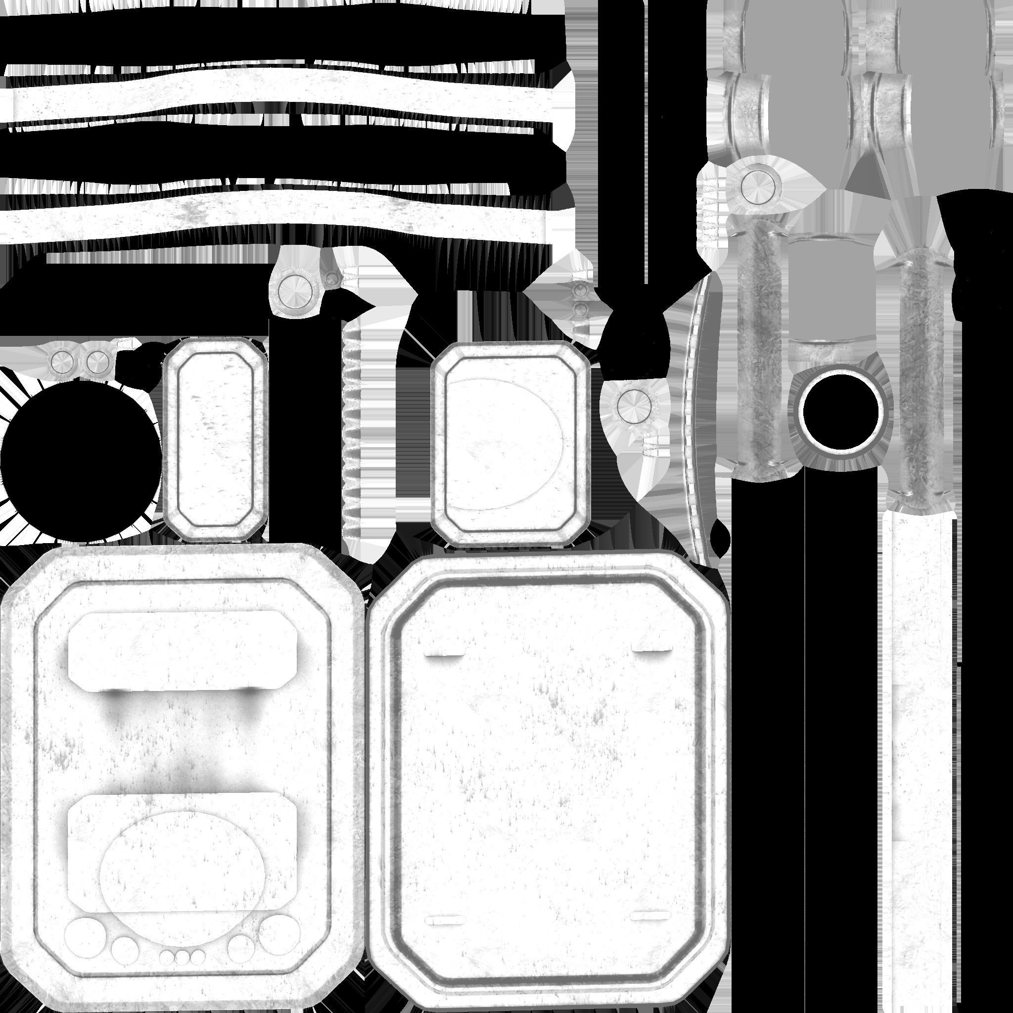 SciFi Backpack I06 Blue Metal - Fashion Character Design Low-poly 3D model_24