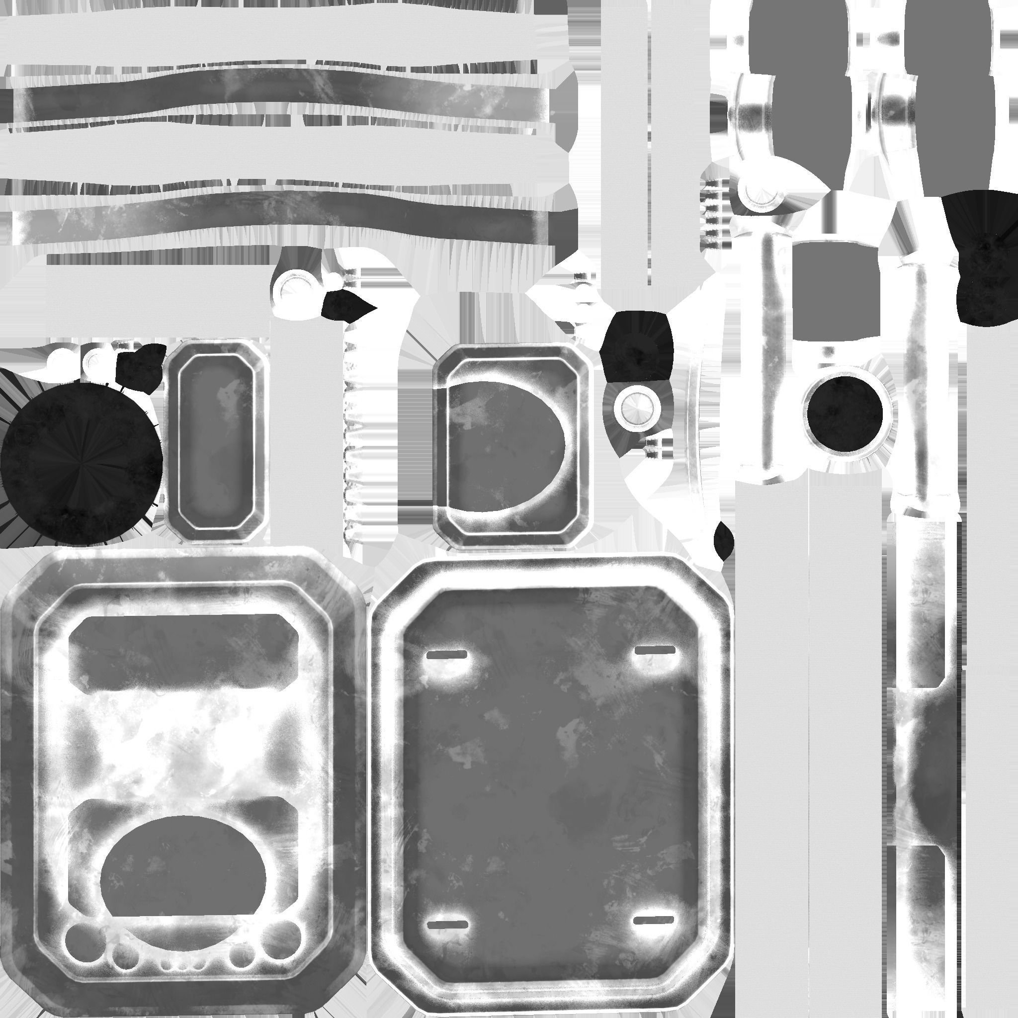 SciFi Backpack I07 White Dirt - Fashion Character Design Low-poly 3D model_26