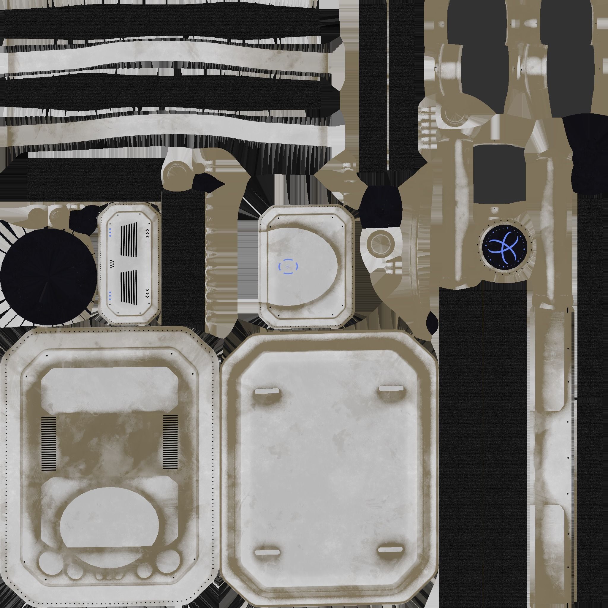 SciFi Backpack I07 White Dirt - Fashion Character Design Low-poly 3D model_21