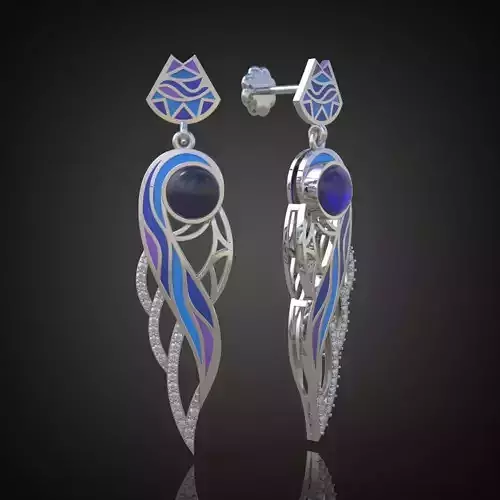 Earring 3D model 3D printable model 0060-12