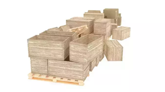 wood and cardboard boxes pallet pile 1