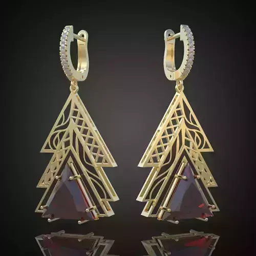 Earring 3D model 3D printable model 0061-11