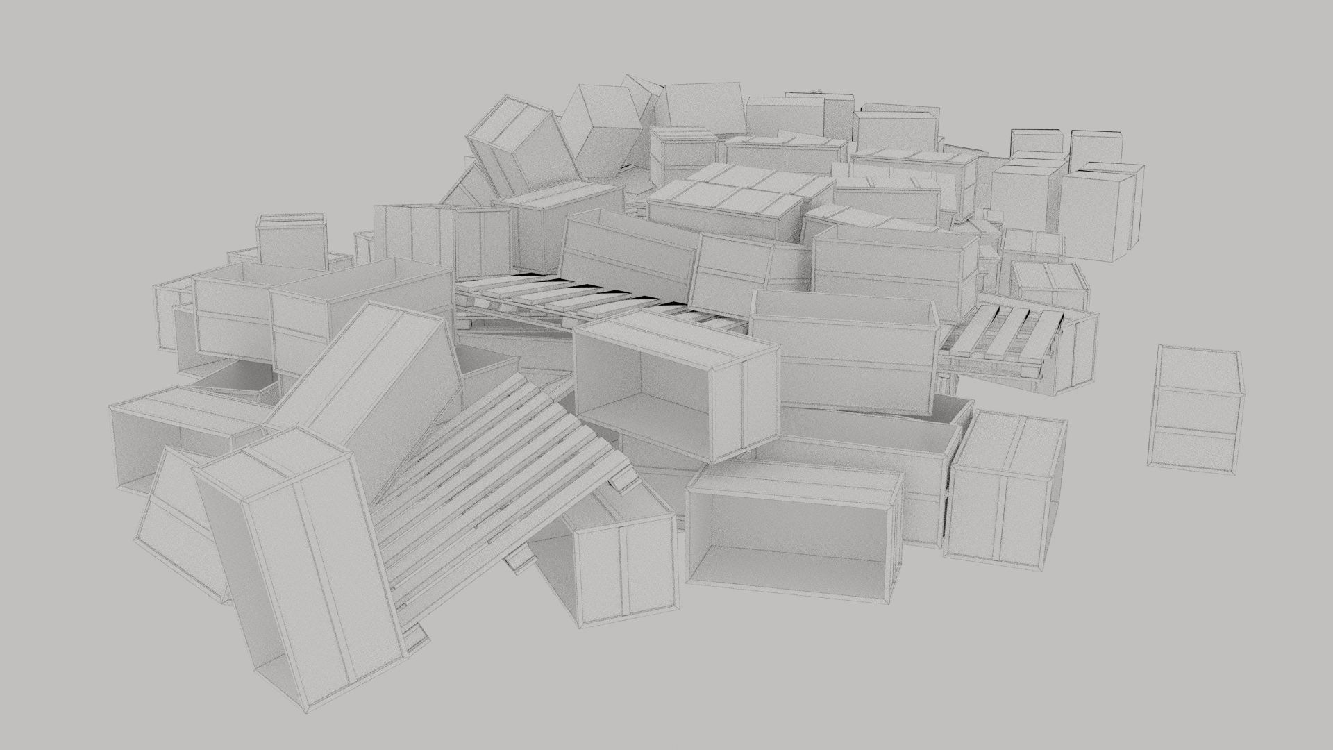 wood and cardboard boxes pallet pile 2 3D model_10