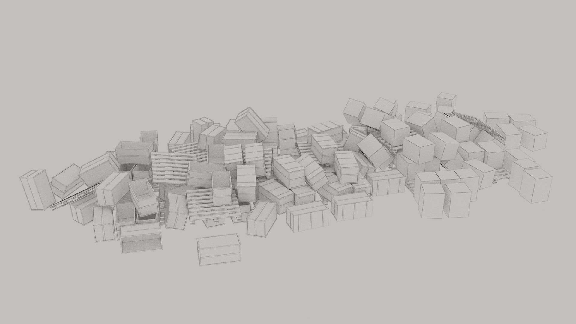 wood and cardboard boxes pallet pile 2 3D model_6