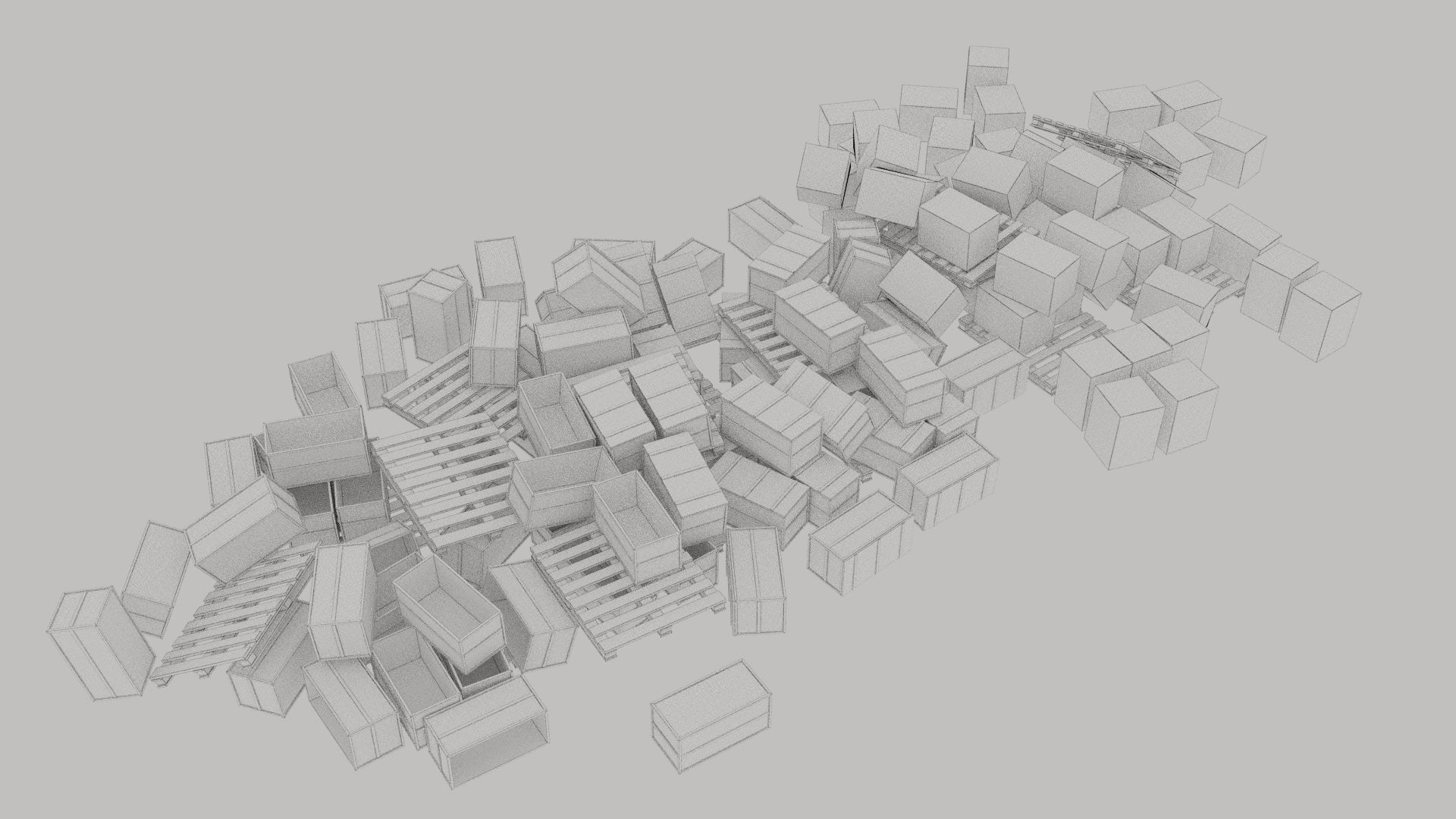 wood and cardboard boxes pallet pile 2 3D model_11