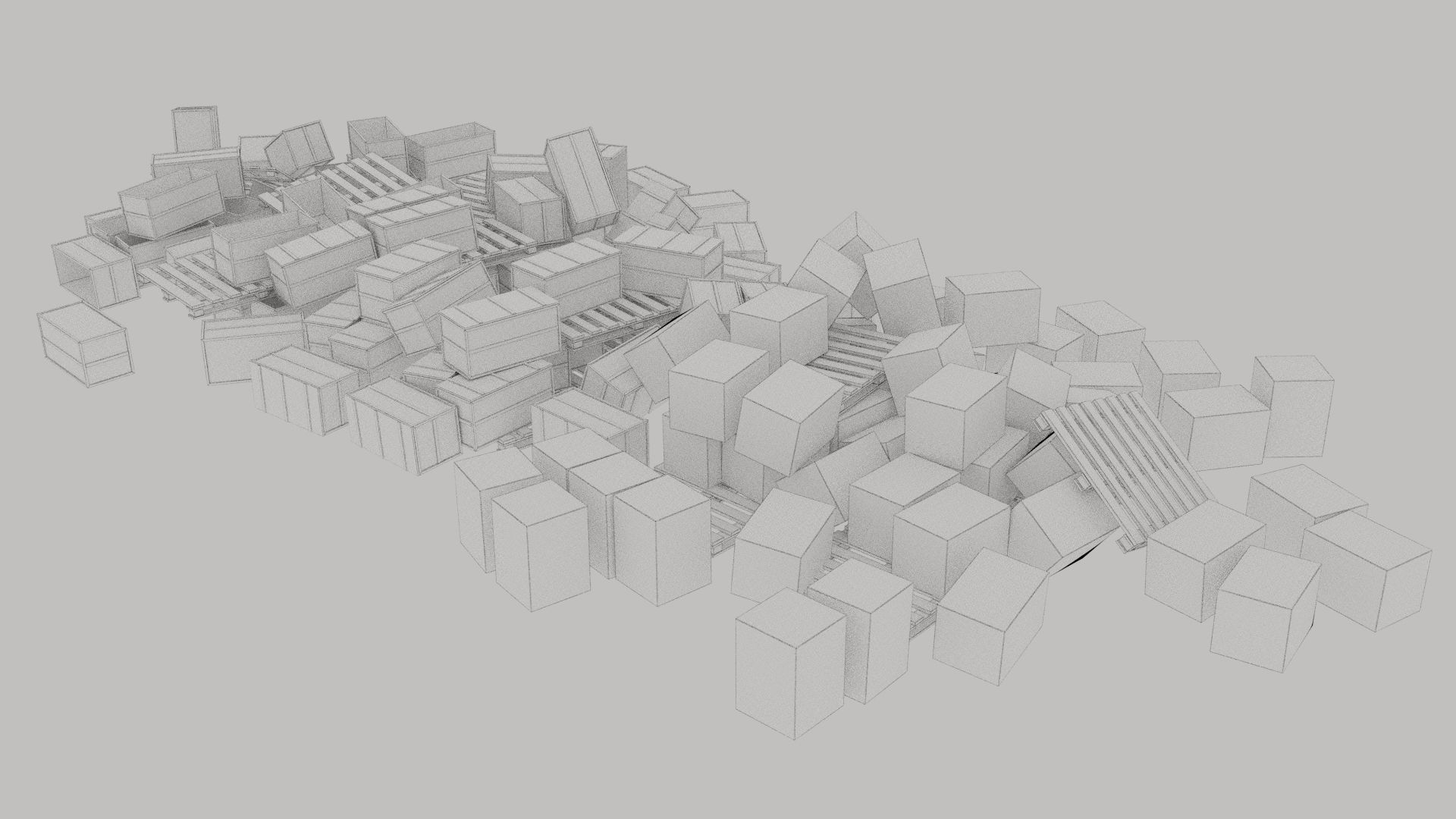 wood and cardboard boxes pallet pile 2 3D model_7