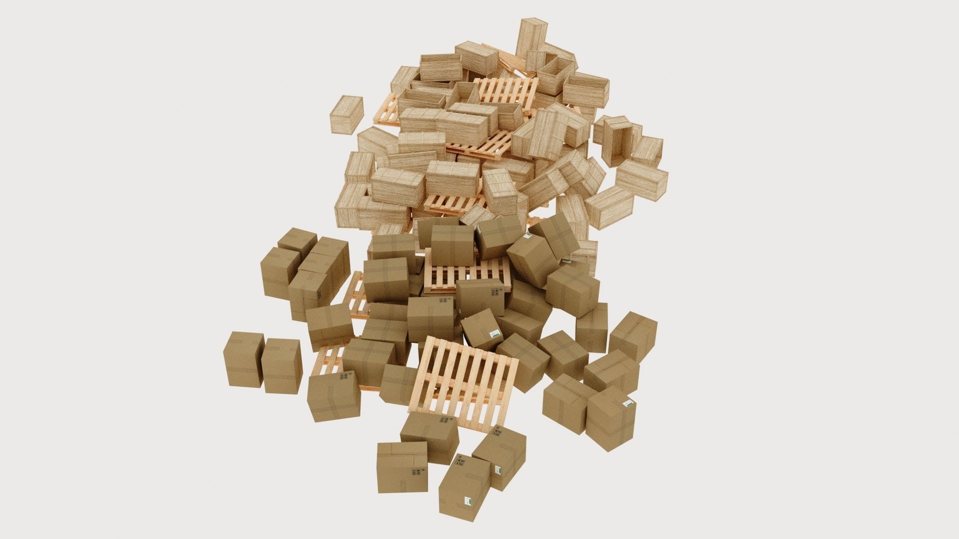 wood and cardboard boxes pallet pile 2 3D model_4