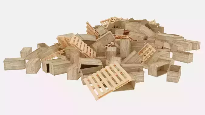 wood and cardboard boxes pallet pile 3