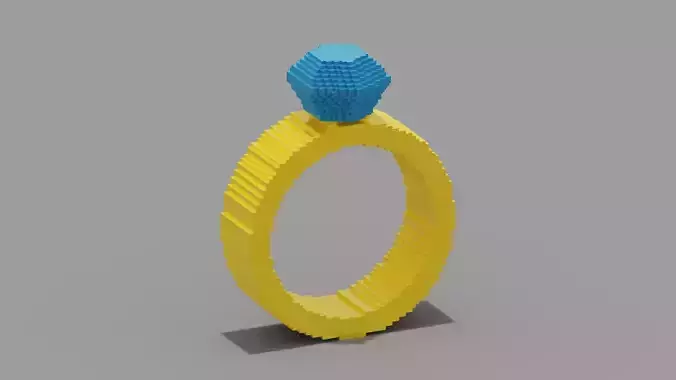 Voxel Ring Low-poly 3D model