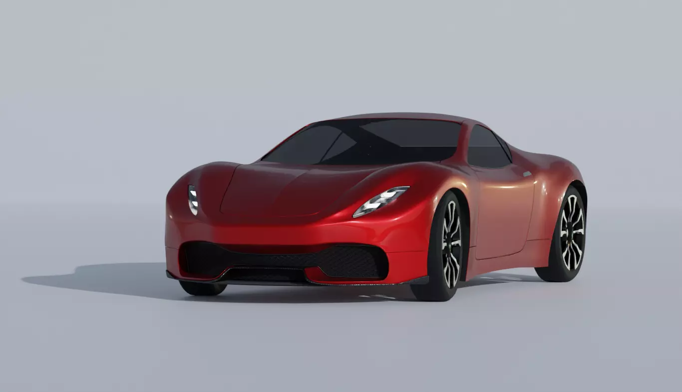 Coupe-CRZ futuristic sports car 3D model_0