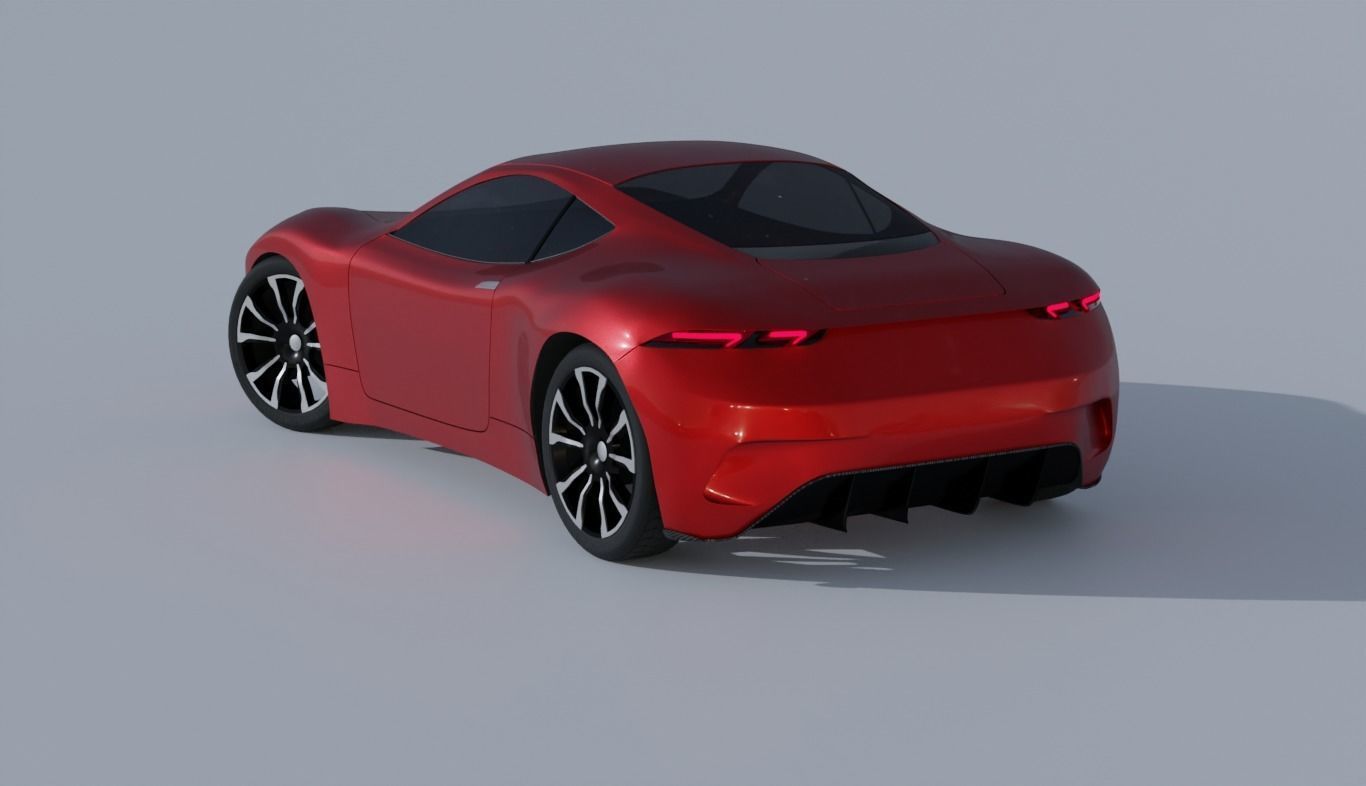Coupe-CRZ futuristic sports car 3D model_1