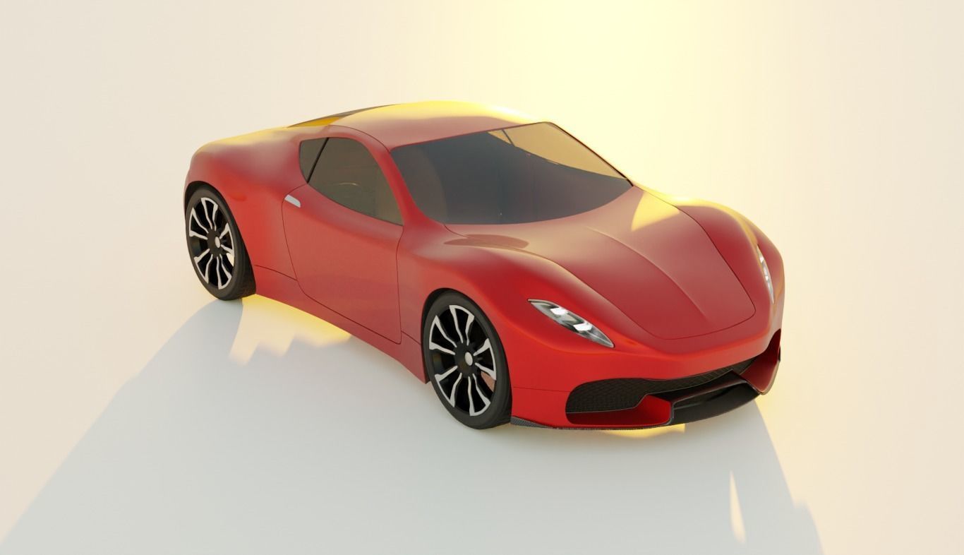 Coupe-CRZ futuristic sports car 3D model_4