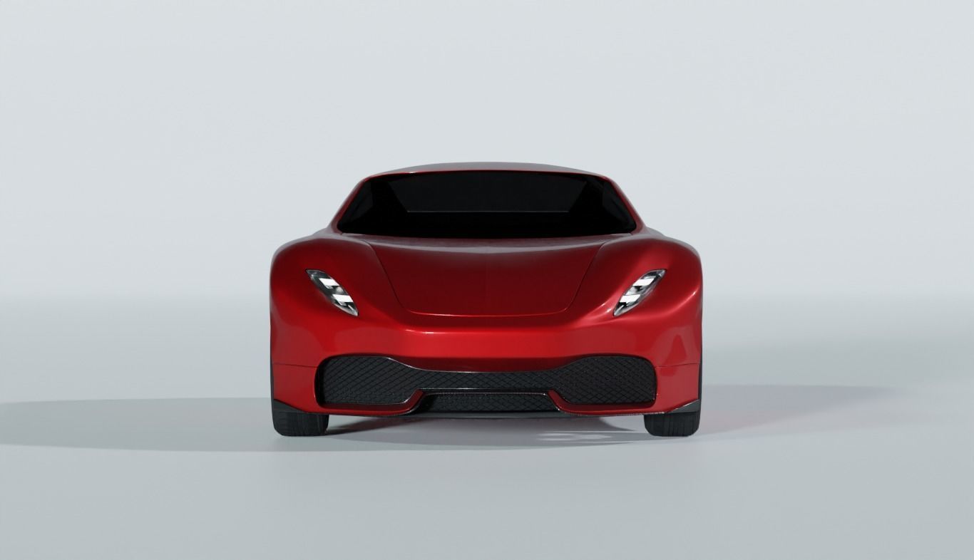 Coupe-CRZ futuristic sports car 3D model_2