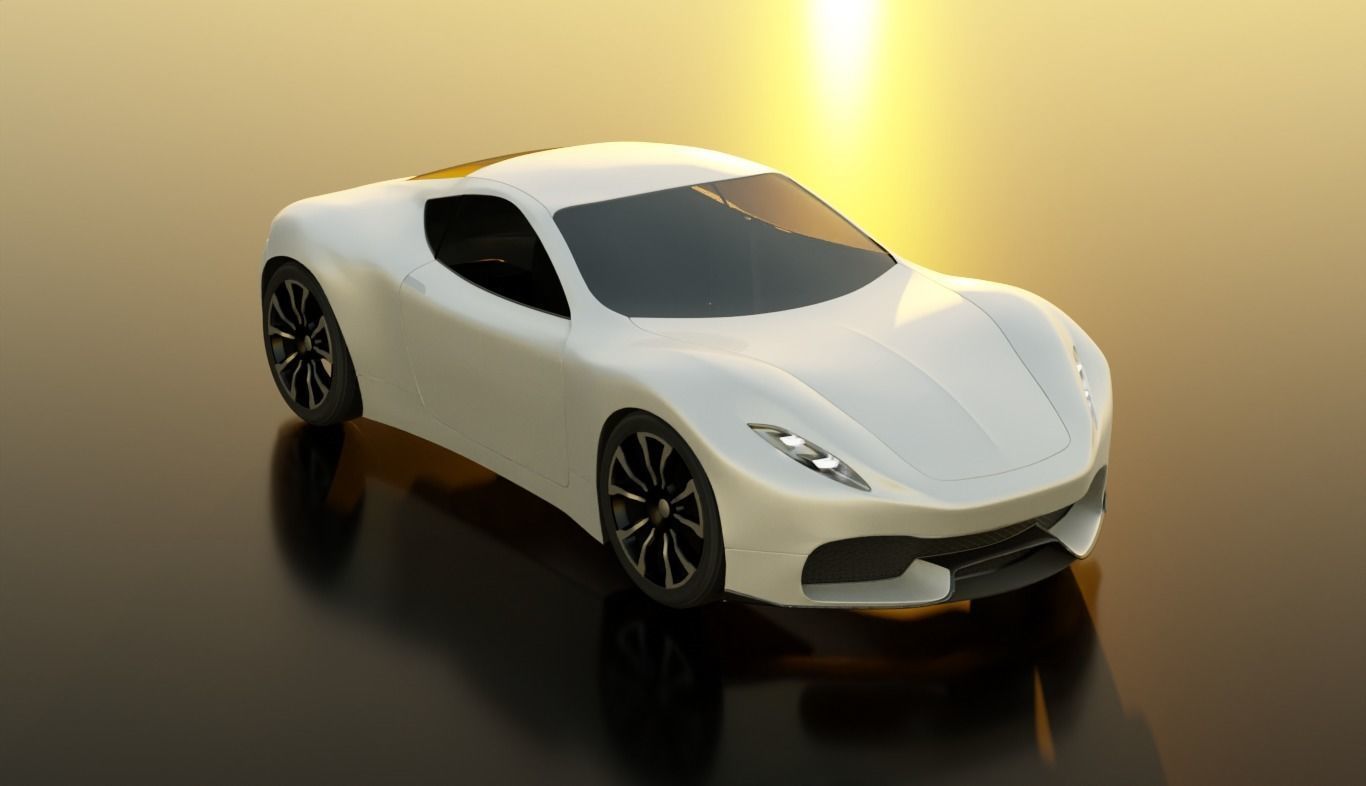 Coupe-CRZ futuristic sports car 3D model_7