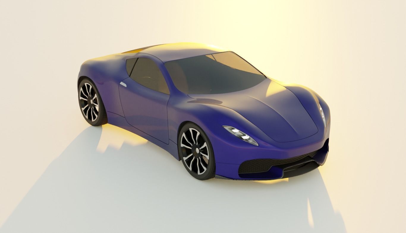 Coupe-CRZ futuristic sports car 3D model_5