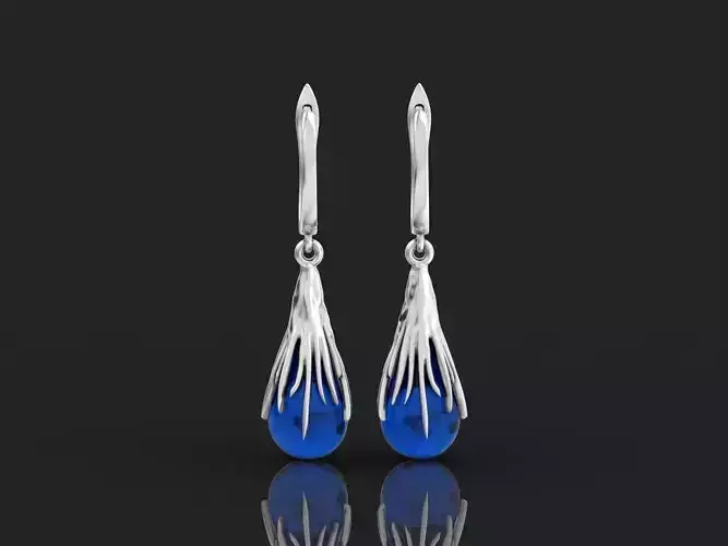 elegant dangling earrings with stones drop
