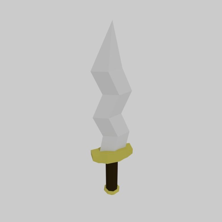 Simple Dagger Modle 3D model Simple Crooked Dagger VR / AR / low-poly | CGTrader