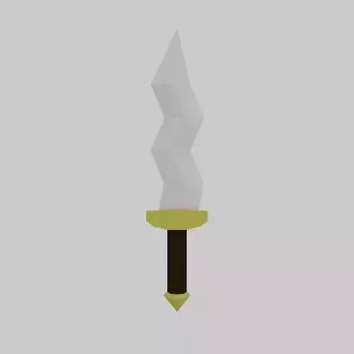 Simple Crooked Dagger Low-poly 3D model