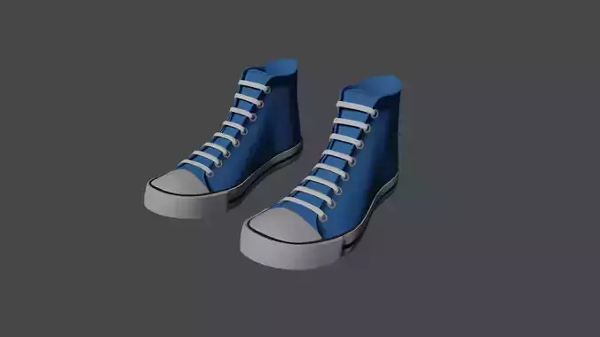 High Top Tennis Shoes Low-poly 3D model