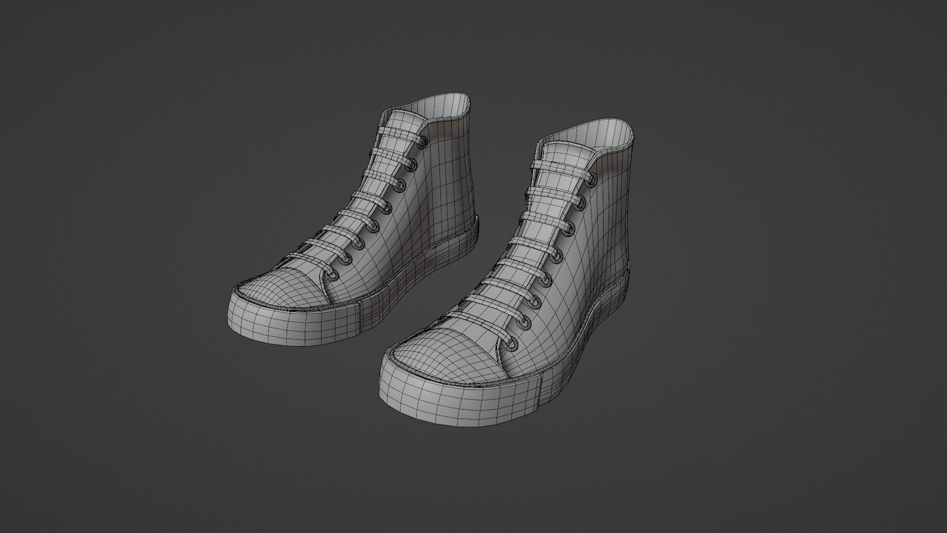 High Top Tennis Shoes Low-poly 3D model_2