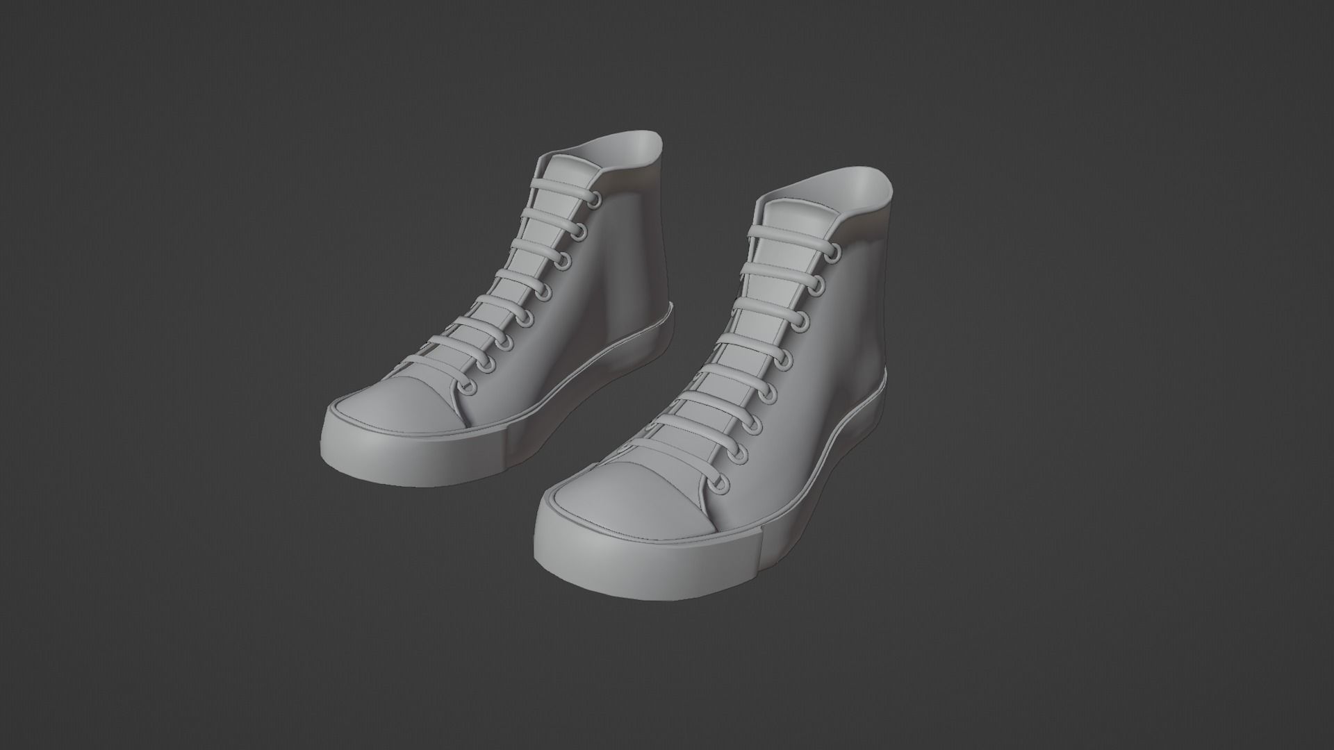High Top Tennis Shoes Low-poly 3D model_3