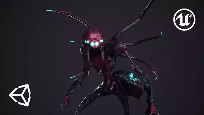 Spider Creature Low-poly 3D model