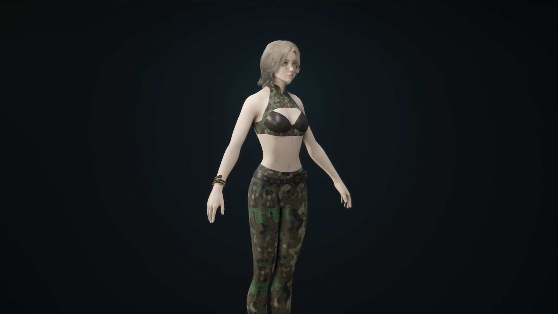 Assassin Girl Low-poly 3D model_7