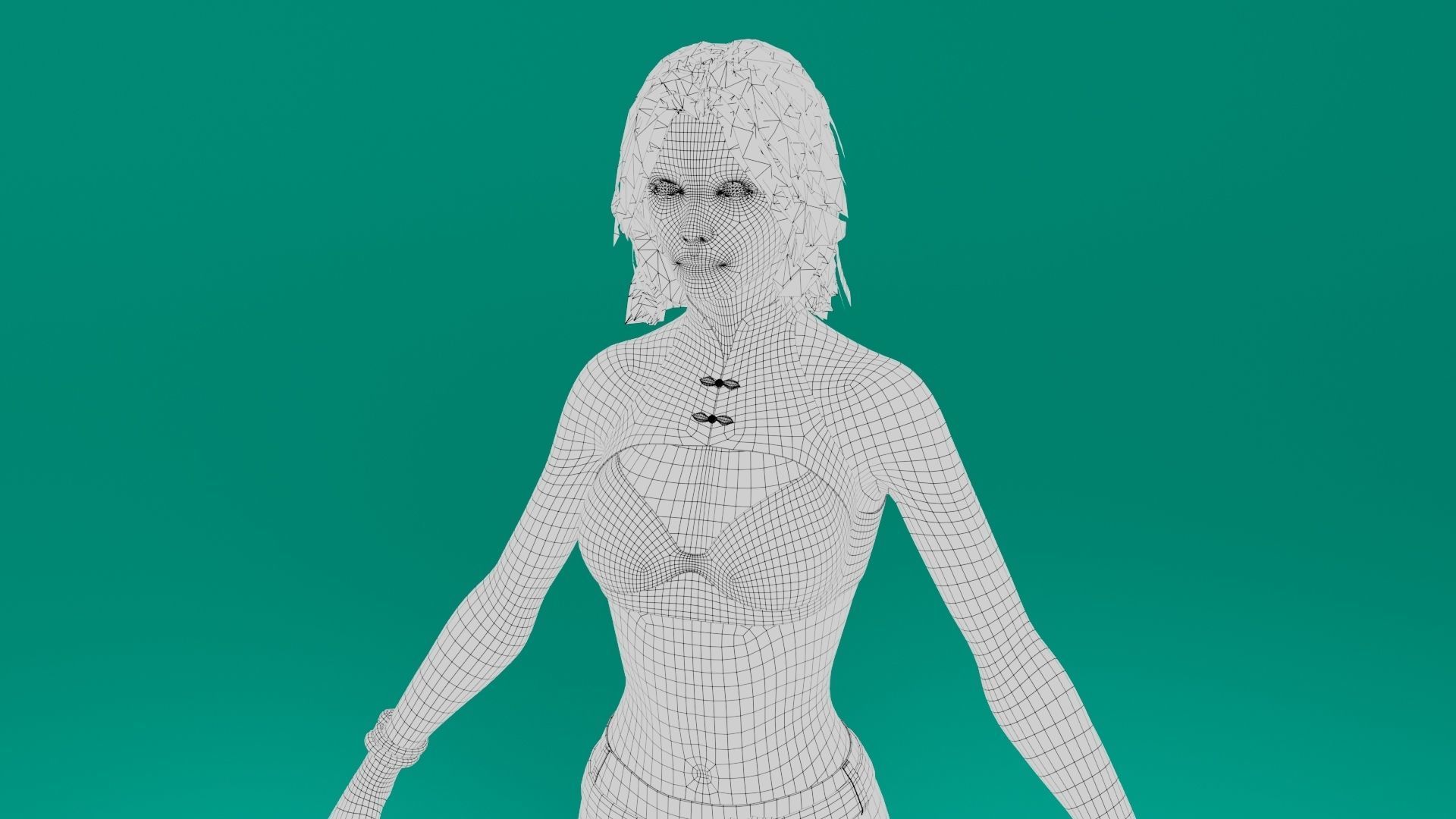 Assassin Girl Low-poly 3D model_18