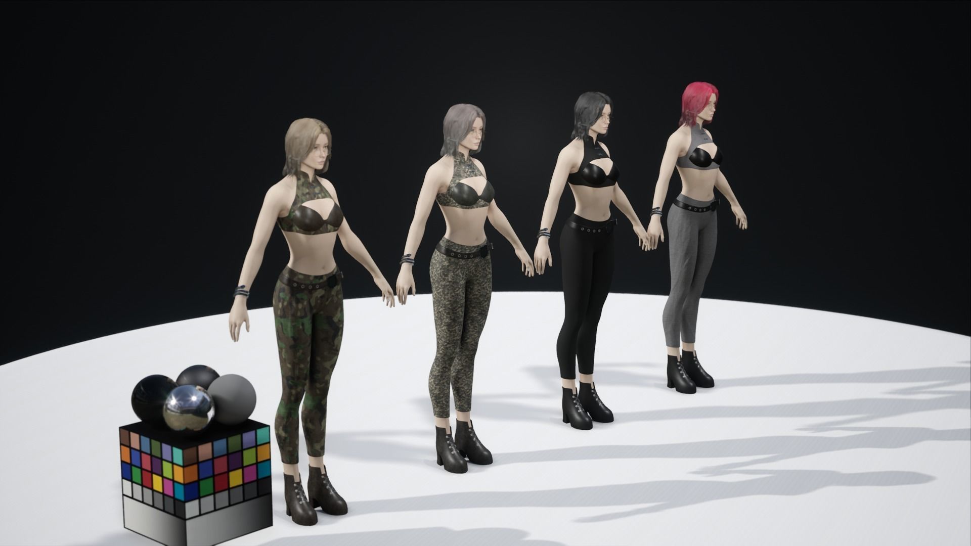 Assassin Girl Low-poly 3D model_11