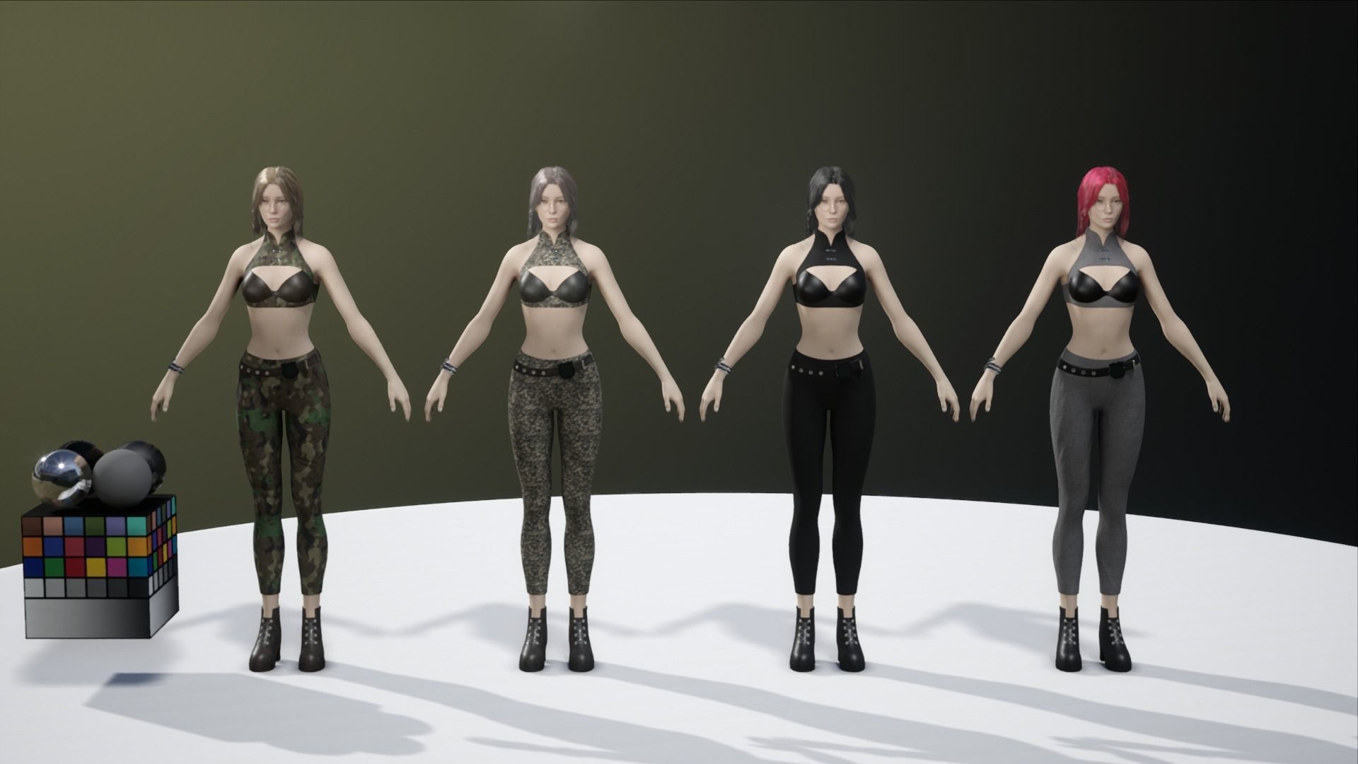 Assassin Girl Low-poly 3D model_9