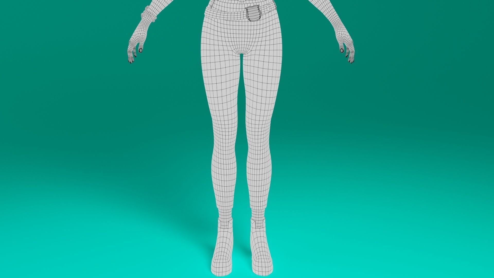 Assassin Girl Low-poly 3D model_20