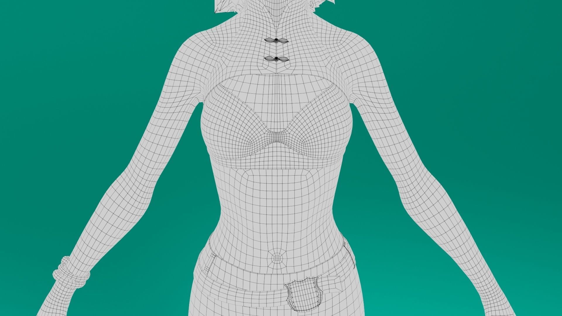 Assassin Girl Low-poly 3D model_19