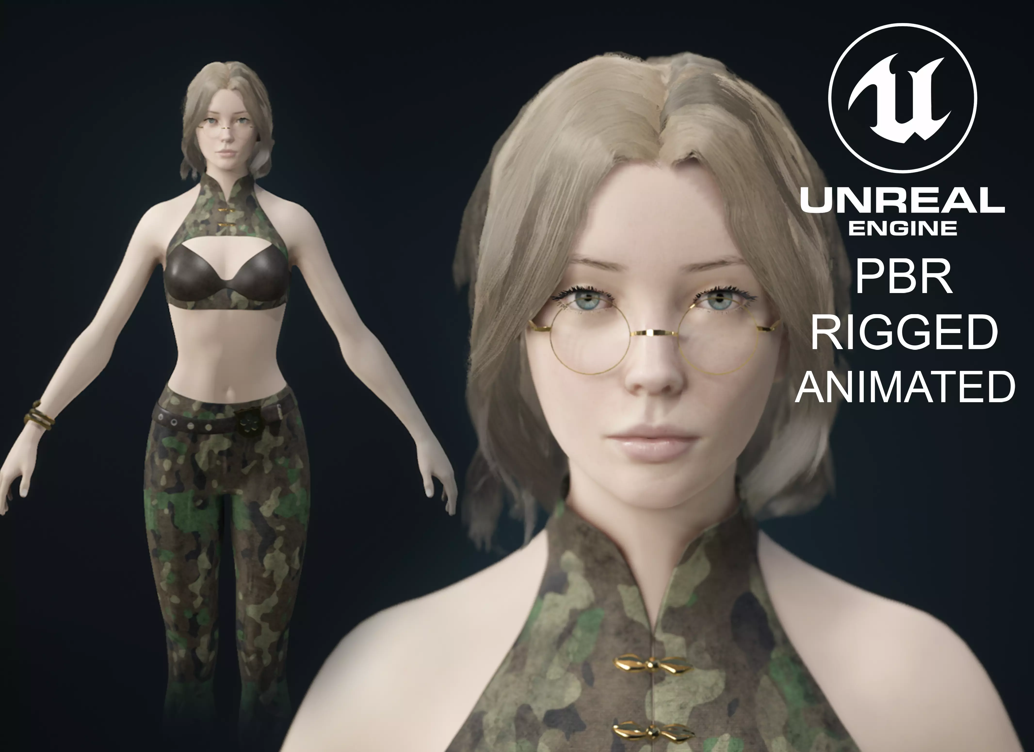 Assassin Girl Low-poly 3D model_0