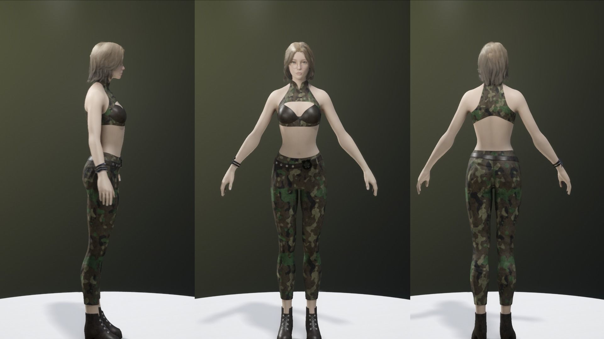 Assassin Girl Low-poly 3D model_8