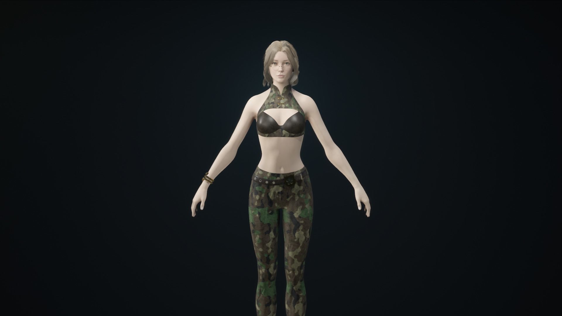 Assassin Girl Low-poly 3D model_6