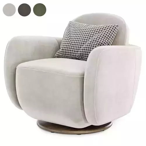 overstuffed swivel armchair
