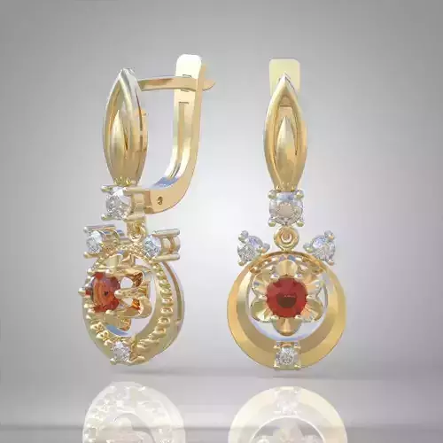 Earring 3D model 3D printable model 0070-8ol