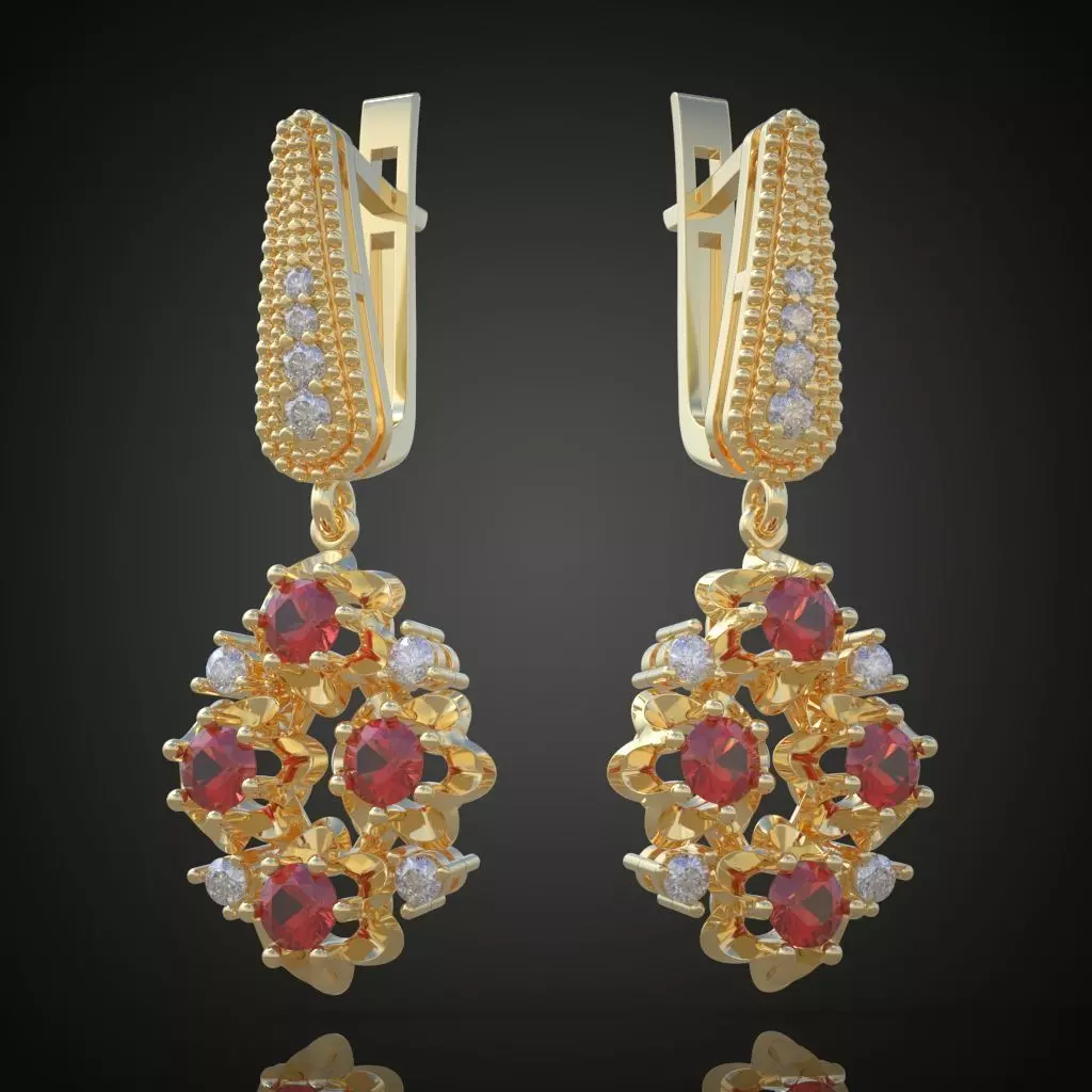 Earring 3D model 3D printable model 0071-10 Free 3D print model