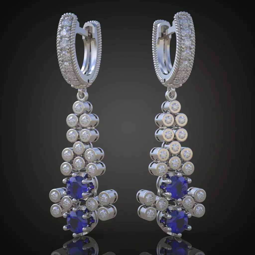 Earring 3D model 3D printable model 0073-9 Free 3D print model