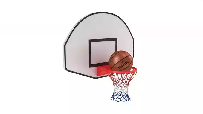 Basketball Rim with Spalding Basketball